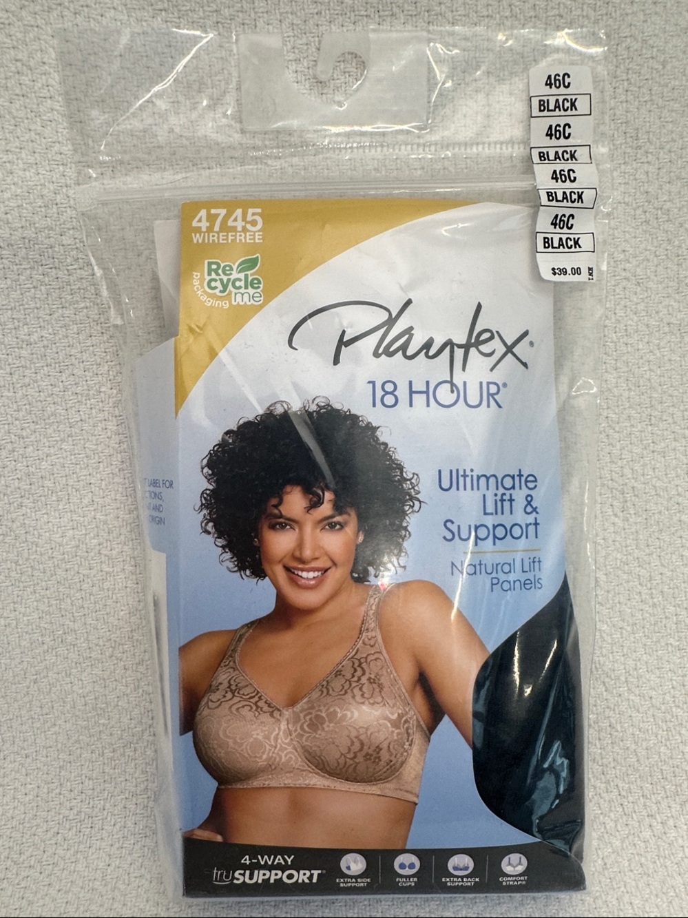 Playtex 18 Hour Wirefree Bra in Beige Lace